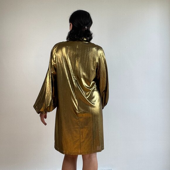 One 33 Social Gold Mini Dress Size 10 US - Picture 11 of 13